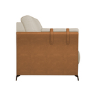 Sofá 2 Lugares 164cm Loud Pu Caramelo | Linho Bege - Sallar H